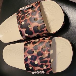 Crocs animal print slide